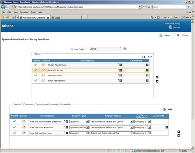 Athena Survey Master